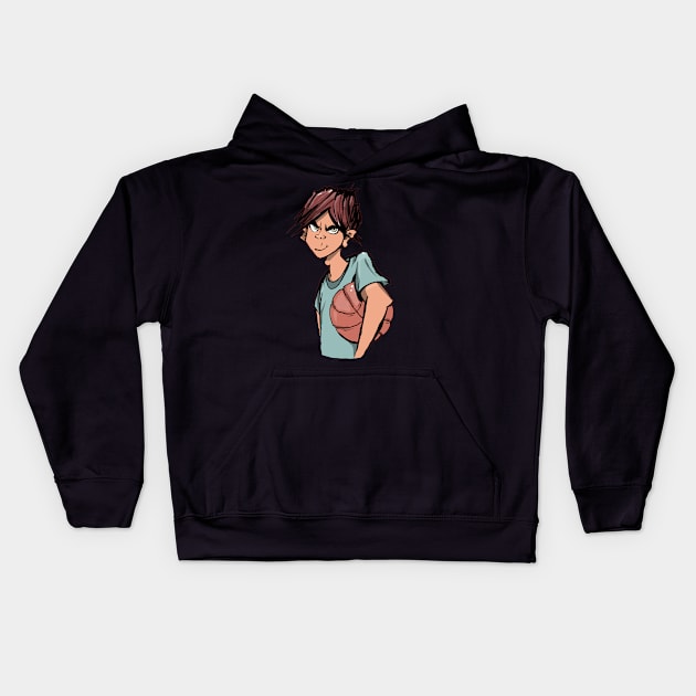 Street youth basketball player Kids Hoodie by Coop Art